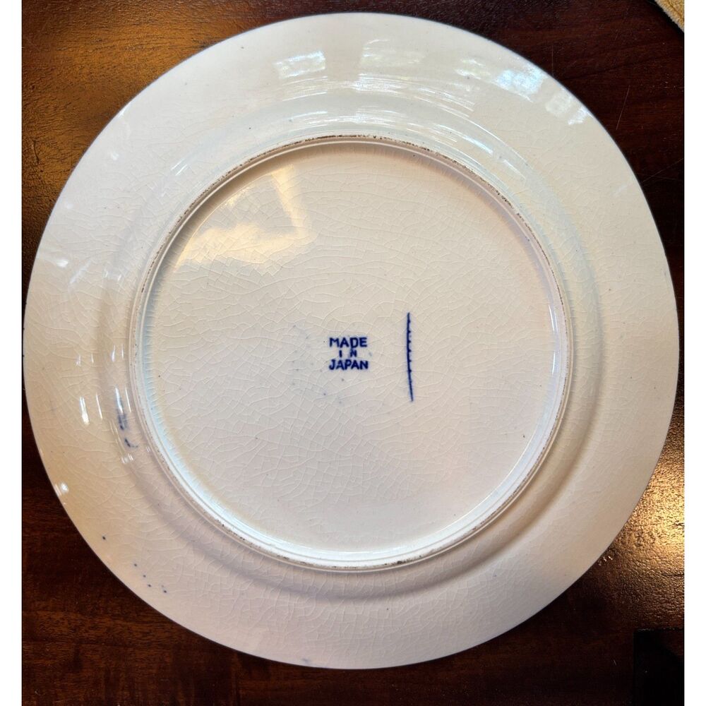 Antique Dark Blue Blue Willow 9 inch plate